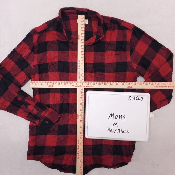 Croft & Barrow Buffalo Check Flannel Button Up Shirt Mens Size Medium M Red - Picture 6 of 10